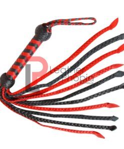 Red and Black Heavy Leather Flogger