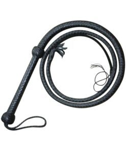 Black Leather cowhide bullwhip
