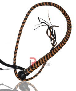 Leather Equestrian brown and white Bullwhip