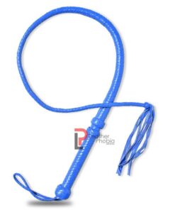 Cowhide Leather blue bullwhip