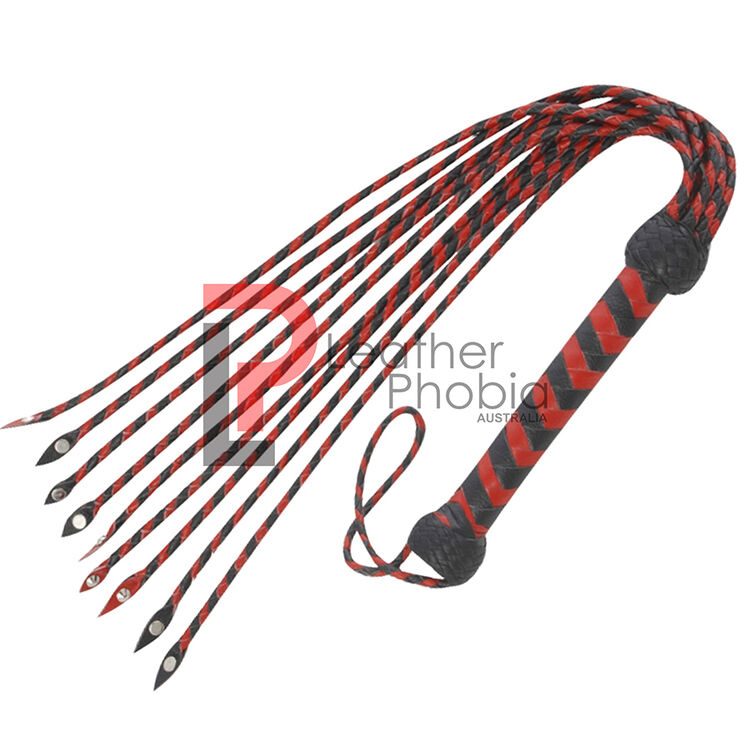 web1_3_optimized_150 Leather Red and Black Braided Flogger
