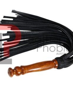 Black Flogger 25 Tails Wood Handle