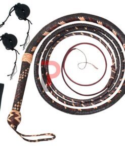 Black Cowhide Leather Bull Whip