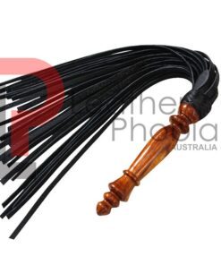 Leather Flogger 25 Tails Wood Handle