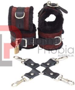 Cowhide Suede Leather cuffs set