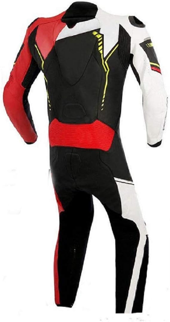 51LnA8xCLhL._AC_UX569 Men's Fashion Motorbike Real Leather One Piece Suit with Armor Protection Black,XS-5XL back image