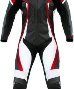 Men's Fashion Real Leather Motorbike Racing Suite Black,XS-5XL front image2