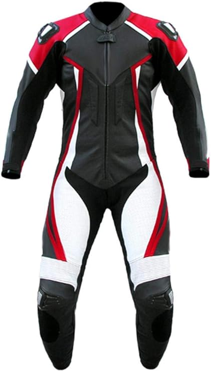 51SY1f8NyML._AC_UY741 Men's Fashion Real Leather Motorbike Racing Suite Black,XS-5XL front image2