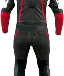 Men's Fashion Real Leather Motorbike Racing Suite Black,XS-5XL back image