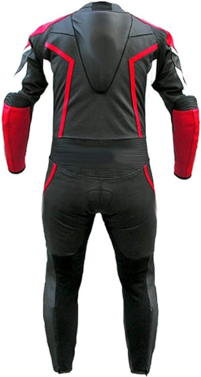 51y74fevQTL._AC_UY741 Men's Fashion Real Leather Motorbike Racing Suite Black,XS-5XL back image
