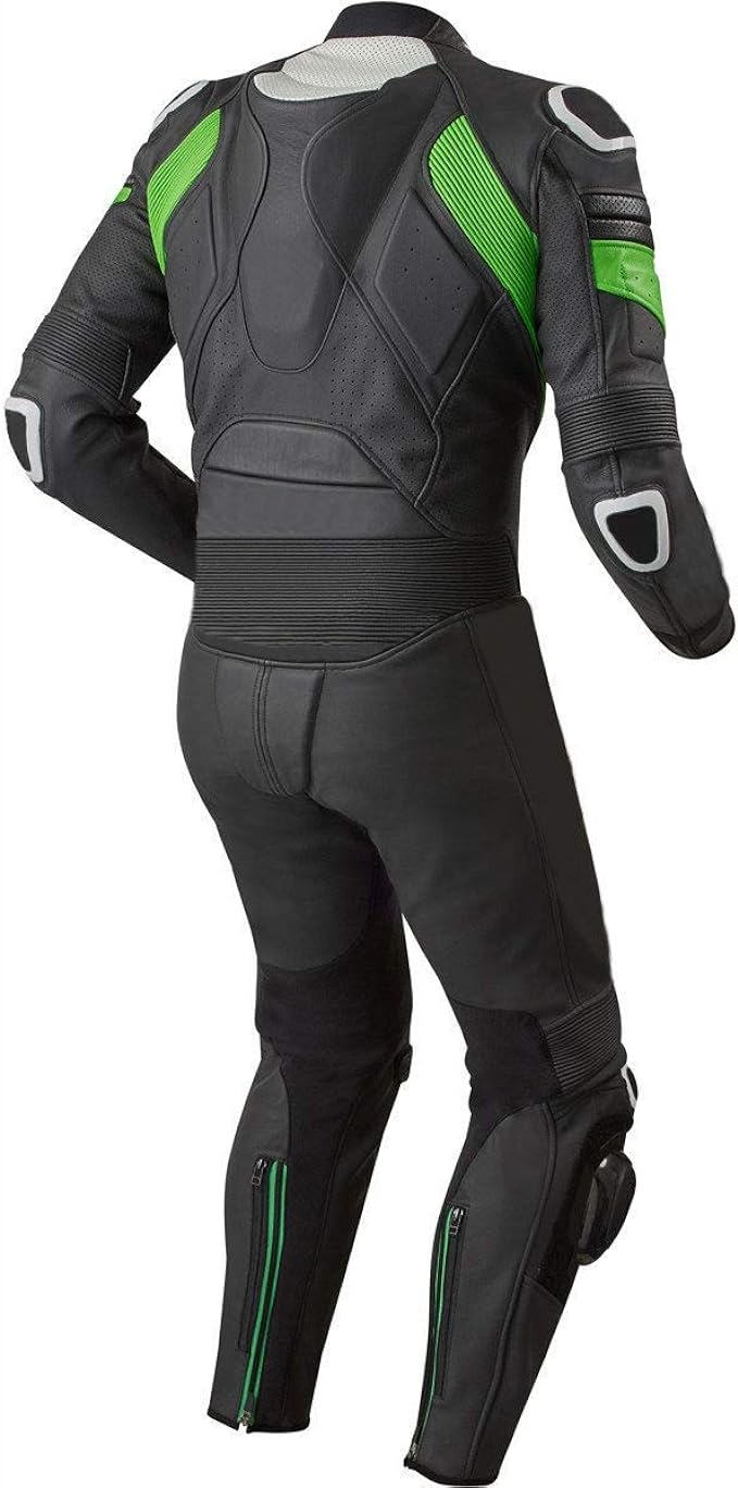 61wLma3xq9L._AC_UX679 Men's Fashion Motorbike Real Leather One Piece Suit with Armor Protection Black XS-5XL back image full