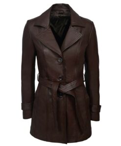 Dark Brown Trench Belted Coat