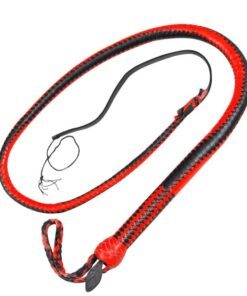 Red and black heavy duty bullwhip