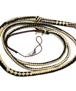 Cowhide Black Off White Bullwhip