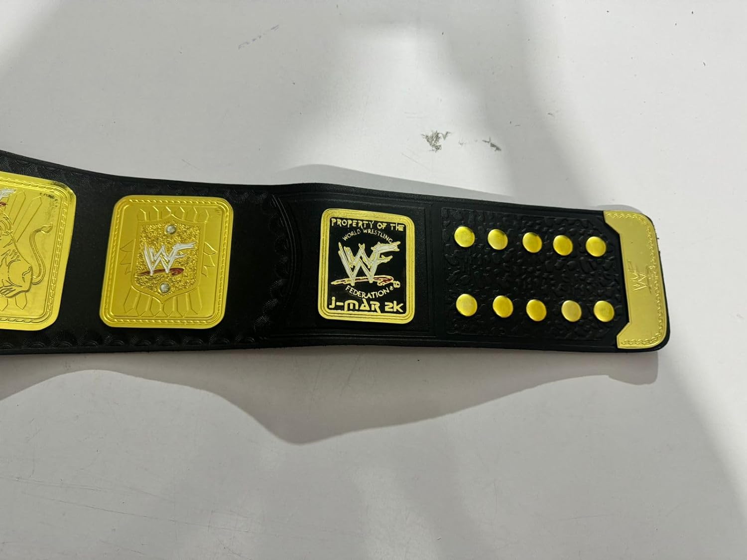 Big Eagle Block Logo Championship Wrestling Belt Real Leather Adult Size Belt (2MM BRASS),Multi & Black4