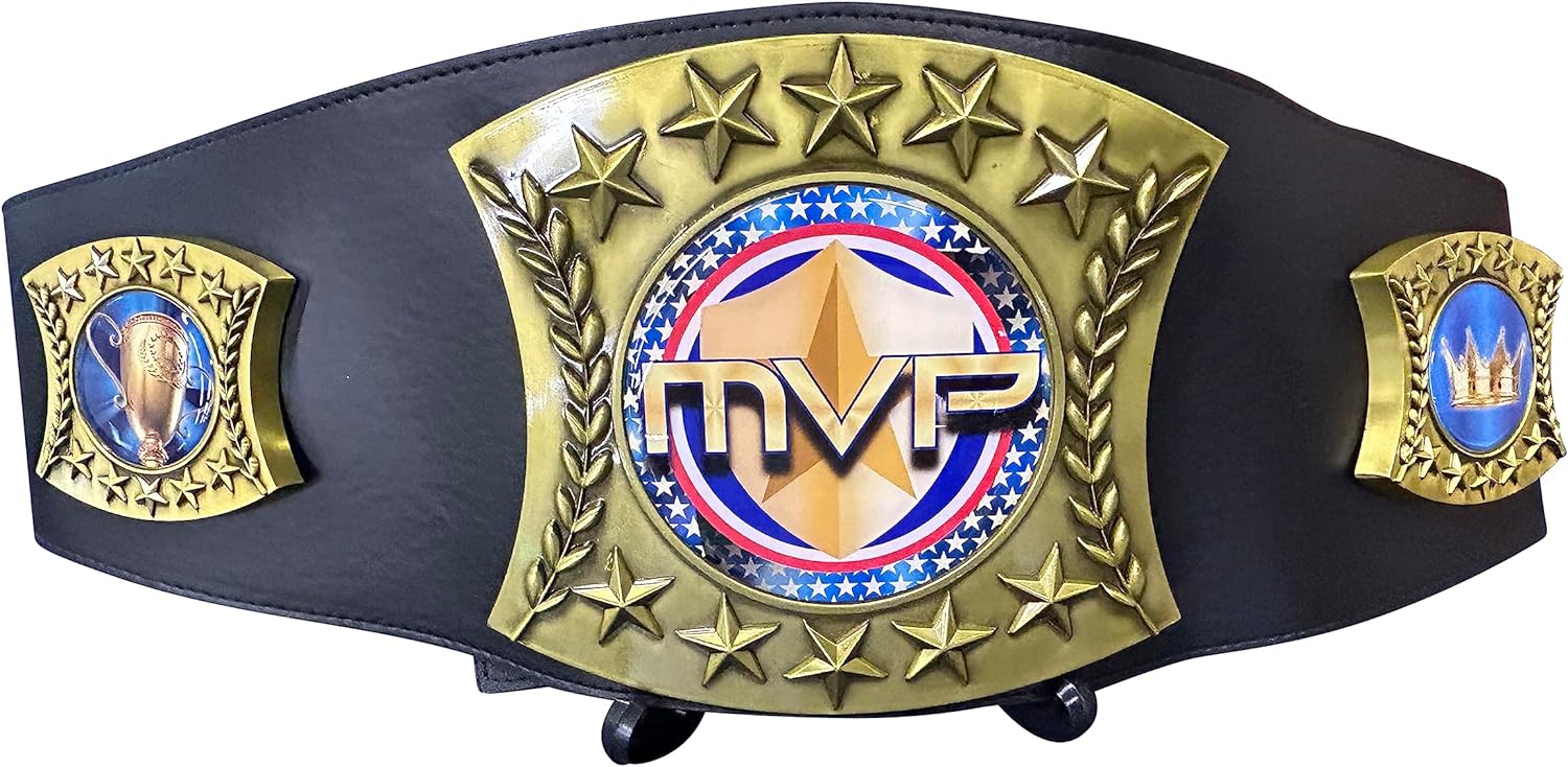 Express Medals 51 Inch Heavy Large Leather MVP Most Valuable Player Champion Trophy Championship Belt1 Leather MVP Championship Belt