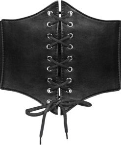 Women’s Elastic Costume Waist Belt Lace-up Tied Waspie Corset Belts for Women