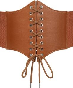 Elastic Costume Waist Belt Lace-up Tied Waspie Corset Belts for Women
